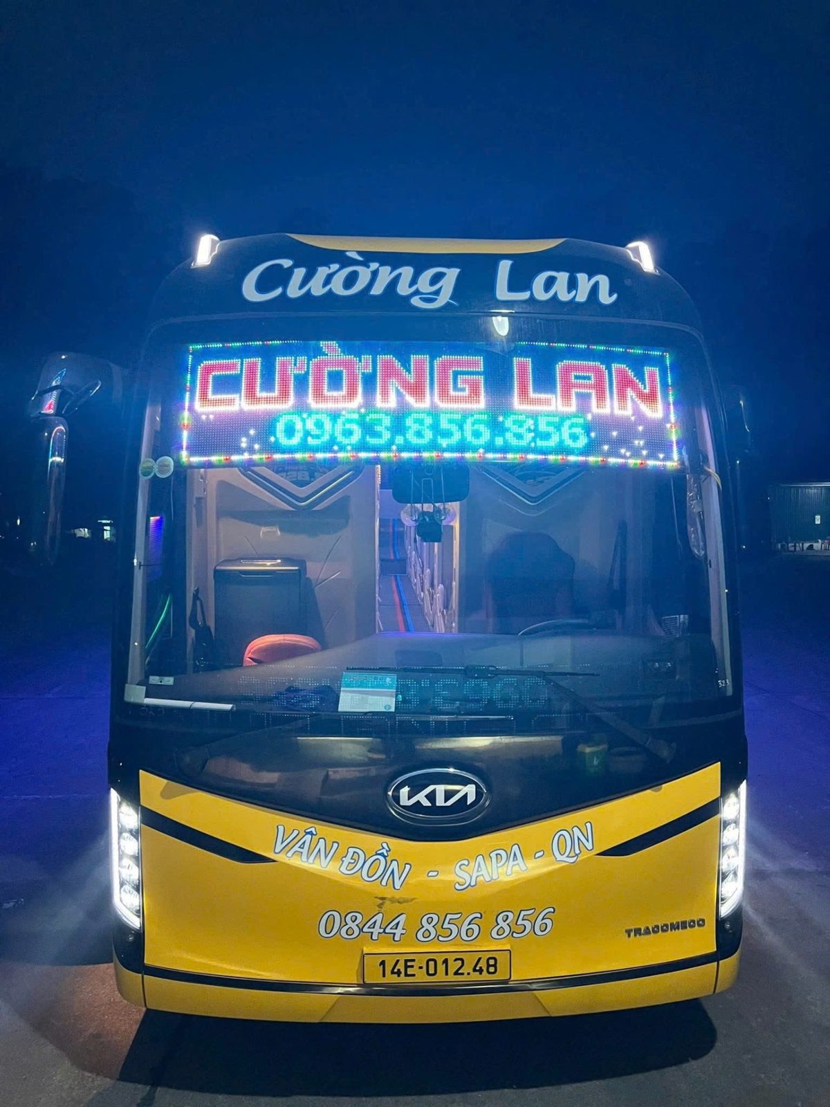 Xe giường nằm Nhà xe Cường Lan chạy tuyến Vân Đồn – Sa Pa – Quảng Ninh về đêm